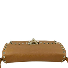 Load image into Gallery viewer, VALENTINO Garavani Rockstud Overlay Flap Small Leather Crossbody Bag Brown