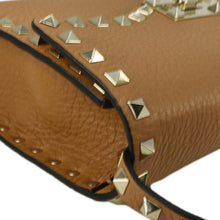 Load image into Gallery viewer, VALENTINO Garavani Rockstud Overlay Flap Small Leather Crossbody Bag Brown
