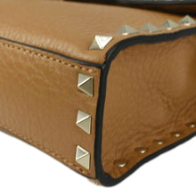 Load image into Gallery viewer, VALENTINO Garavani Rockstud Overlay Flap Small Leather Crossbody Bag Brown