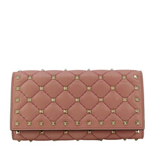 Load image into Gallery viewer, VALENTINO Garavani Rockstud Spike Leather Wallet Dusty Pink