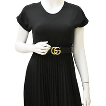 Load image into Gallery viewer, GUCCI Double G buckle Marmont Leather Belt Black 414516 Size 80.32