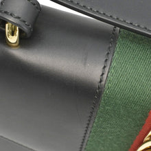 Load image into Gallery viewer, GUCCI Sylvie Small Web Leather Shoulder Bag Black 421882