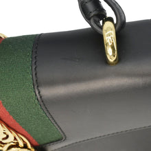 Load image into Gallery viewer, GUCCI Sylvie Small Web Leather Shoulder Bag Black 421882