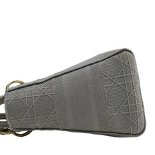 Load image into Gallery viewer, CHRISTIAN DIOR Lady dior D-Lite Embroidered Cannage Canvas Shoulder Bag Gray