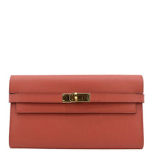 Load image into Gallery viewer, HERMES Kelly Epsom Leather Wallet Flamingo