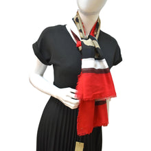 Load image into Gallery viewer, BURBERRY Leopard Print Multicolor Scarf Red