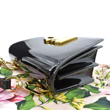 Load image into Gallery viewer, Dolce & Gabbana Logo Patent Leather Crossbody Bag Black - Left Side