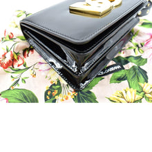 Load image into Gallery viewer, Dolce & Gabbana Logo Patent Leather Crossbody Bag Black - Bottom Left