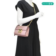 Load image into Gallery viewer, GUCCI Signature Padlock Leather Top Handle Shoulder Bag Pink dummy looklook