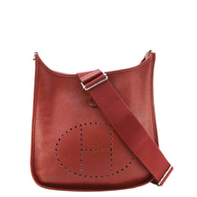 Load image into Gallery viewer, HERMES Evelyne Clemence III PM Leather Crossbody Bag Red Front side