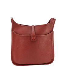Load image into Gallery viewer, HERMES Evelyne Clemence III PM Leather Crossbody Bag Red back side look