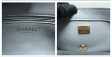 Load image into Gallery viewer, Chanel CC Square Flap Lambskin Enamel Quilted Mini Pending Shoulder Bag Light Blue