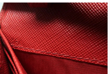 Load image into Gallery viewer, Prada Metal Oro Saffiano Leather Chain Wallet Red