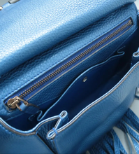 Load image into Gallery viewer, Gucci Nouveau Fringe Calfskin Medium Shoulder Bag Blue
