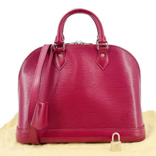 Load image into Gallery viewer, LOUIS VUITTON Alma PM Epi Leather Satchel Bag Burgundy