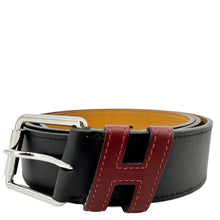 Load image into Gallery viewer, HERMES H Logo Leather Belt Black Size 110