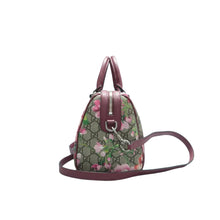 Load image into Gallery viewer, Pre owned GUCCI Boston Blooms Canvas Satchel Bag Bicolor left side look