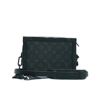 Load image into Gallery viewer, Pre owned Louis Vuitton Soft Trunk Canvas Shoulder Bag Black back side look
