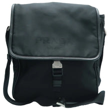 Load image into Gallery viewer, Pre owned PRADA Fabric Shoulder Bag Black FRONT LOOK