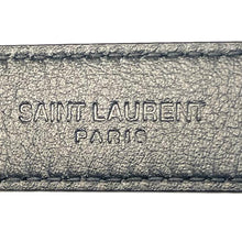 Load image into Gallery viewer, YVES SAINT LAURENT Square Buckle Leather Belt Black Size 75