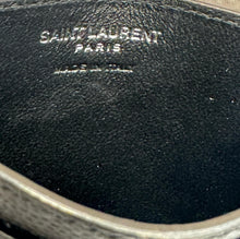 Load image into Gallery viewer, YVES SAINT LAURENT Cassandre Monogram Grain De Poudre Leather Card Holder Black