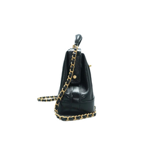 Load image into Gallery viewer, Chanel Shiny Lambskin Quilted Small Doctor Bag Black