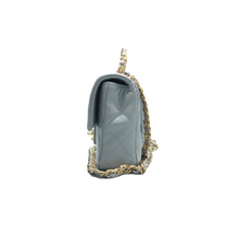 Load image into Gallery viewer, Chanel CC Square Flap Lambskin Enamel Quilted Mini Pending Shoulder Bag Light Blue