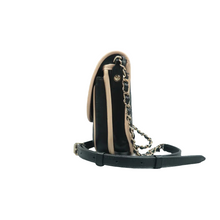 Load image into Gallery viewer, Chanel Mini Two Tone Flap Iridescent Caviar Quilted Crossbody Bag Black Beige