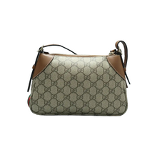 Load image into Gallery viewer, Gucci GG Supreme Monogram Textured Calfskin Emblem Shoulder Bag Beige