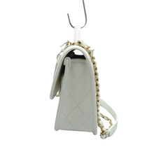Load image into Gallery viewer, Chanel Caviar Quilted School Memory Small Top Handle Flap White