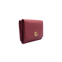 Load image into Gallery viewer, Gucci Compact Folded GG Marmont Leather Wallet Red
