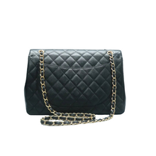 Load image into Gallery viewer, Chanel Single Flap Caviar Quilted Maxi Shoulder Bag Black