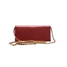 Load image into Gallery viewer, Prada Metal Oro Saffiano Leather Chain Wallet Red