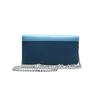 Load image into Gallery viewer, Prada Envelope Flap Saffiano Cuir Calfskin Monochrome Patches Chain Shoulder Bag Blue