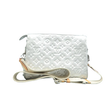 Load image into Gallery viewer, Louis Vuitton Coussin PM Metallic Lambskin Embossed Monogram Shoulder Bag Silver
