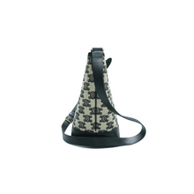 Load image into Gallery viewer, Celine Triomphe Leather Canvas Shoulder Bag Black