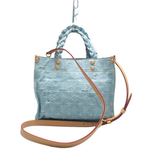 Load image into Gallery viewer, Louis Vuitton Let Go PM Monogram Washed Denim Tote Bag Sky Blue