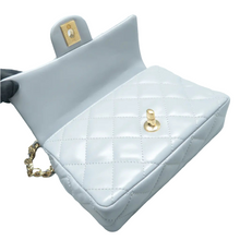 Load image into Gallery viewer, Chanel CC Square Flap Lambskin Enamel Quilted Mini Pending Shoulder Bag Light Blue