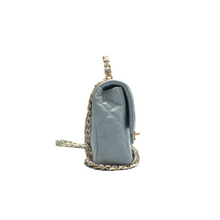 Load image into Gallery viewer, Chanel CC Square Flap Lambskin Enamel Quilted Mini Pending Shoulder Bag Light Blue