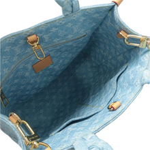 Load image into Gallery viewer, Louis Vuitton Let Go PM Monogram Washed Denim Tote Bag Sky Blue
