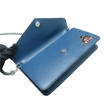 Load image into Gallery viewer, Prada Envelope Flap Saffiano Cuir Calfskin Monochrome Patches Chain Shoulder Bag Blue
