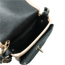 Load image into Gallery viewer, Chanel Mini Two Tone Flap Iridescent Caviar Quilted Crossbody Bag Black Beige