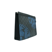 Load image into Gallery viewer, Louis Vuitton Toilette Poche 26 Damier Graphite Rope Canvas Clutch Bag Black