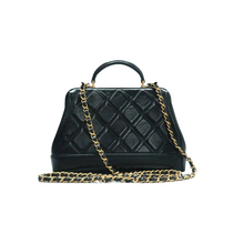 Load image into Gallery viewer, Chanel Shiny Lambskin Quilted Small Doctor Bag Black