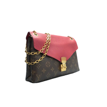 Load image into Gallery viewer, Louis Vuitton Pallas Chain Monogram Canvas Shoulder Bag Brown