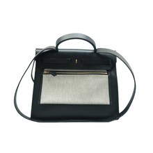 Load image into Gallery viewer, Hermes Herbag Zip 39 MM Toile H Berline Vache Hunter Shoulder Bag Black Ebene