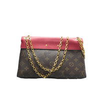 Load image into Gallery viewer, Louis Vuitton Pallas Chain Monogram Canvas Shoulder Bag Brown