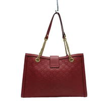 Load image into Gallery viewer, Gucci  Guccissima Small Padlock Tote Hibiscus Red