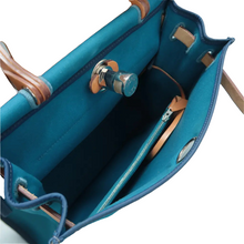 Load image into Gallery viewer, Hermes Herbag Zip 31 PM Toile H Berline Vache Hunter Shoulder Bag Blue