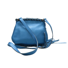 Load image into Gallery viewer, Gucci Nouveau Fringe Calfskin Medium Shoulder Bag Blue